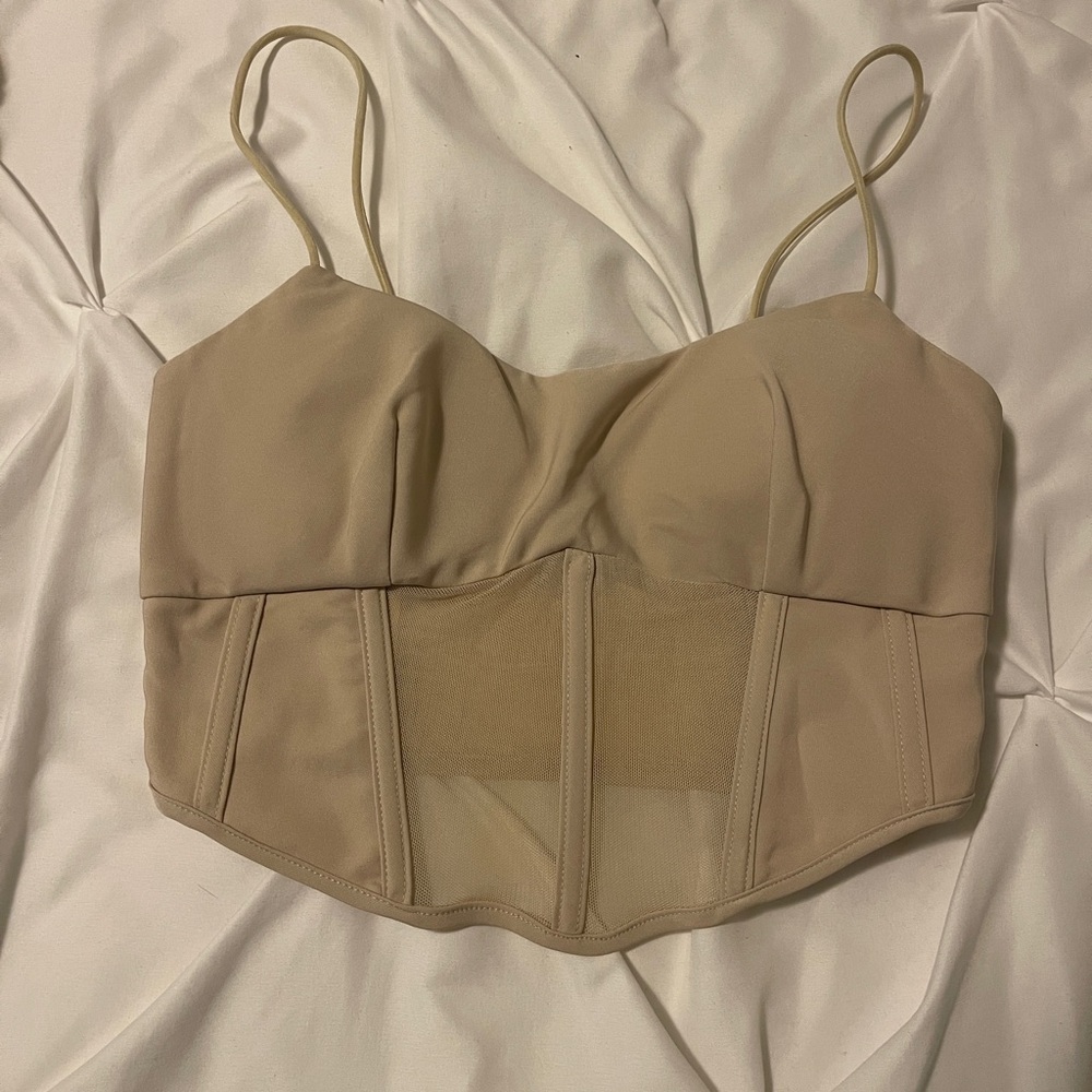 Beige Women's Bustier Top
